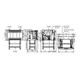 Moretti Design SLOT GLASS 8 – 12 kW Built‑In Pellet Insert, Magical Glass, Double Inox Trittico