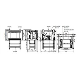 Moretti Design SLOT GLASS 8 – Inserto a pellet da incasso 12 kW, vetro magico larghezza 84cm