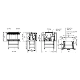 Moretti Design SLOT GLASS 9 – Inserto a pellet da incasso 12 kW, vetro magico larghezza 94cm