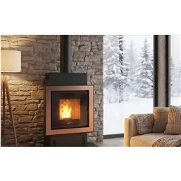Moretti Design FULL HYBRID – 3‑Energy Stove (Pellet / Wood / Electric), 14 kW, Cast‑Iron Interior