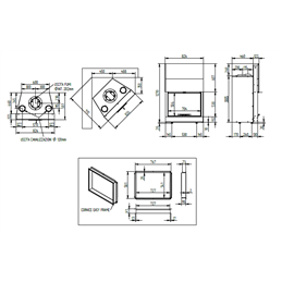 Moretti Design C 14 WOOD 55 S5 – 21 kW Wood Fireplace Insert with Sliding Door and Open‑Door Operation