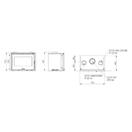 Moretti Design KORIN 700 – Inserto a legna 11 kW con braciere in refrattario e ventilazione canalizzabile