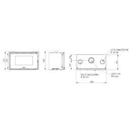 Moretti Design KORIN 1000 – Inserto a legna 11 kW con ventilazione canalizzabile e camera di combustione maggiorata