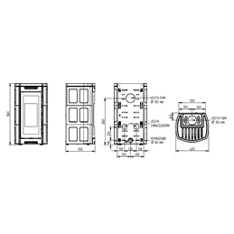 Moretti Design ALADINO WOOD – 13 kW Wood Stove with Ventilation and Ducting Option