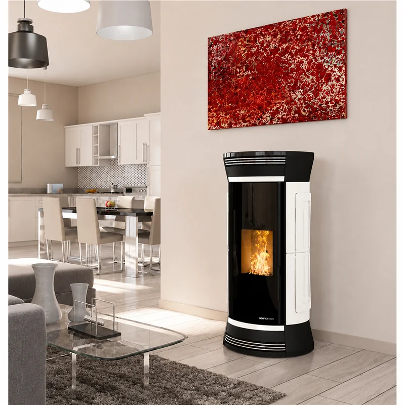 Moretti Design CLESSIDRA WOOD – Stufa a legna 13 kW NO FAN con top in ceramica 
