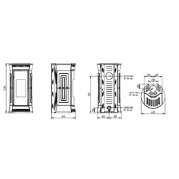 Moretti Design CLESSIDRA WOOD – 13 kW Wood Stove with NO FAN System and Ceramic Top