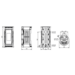 Moretti Design CLESSIDRA WOOD – Stufa a legna 13 kW NO FAN con top in ceramica 