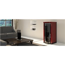 Moretti Design ELEGANCE WOOD – Stufa a legna 13 kW con top in ceramica, vetro magico e kit estetico All Style