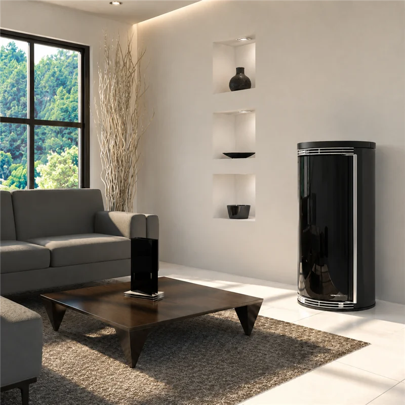 Moretti Design ERGONOMIC WOOD – 13 kW Wood Stove with Curved Glass and Ceramic Top