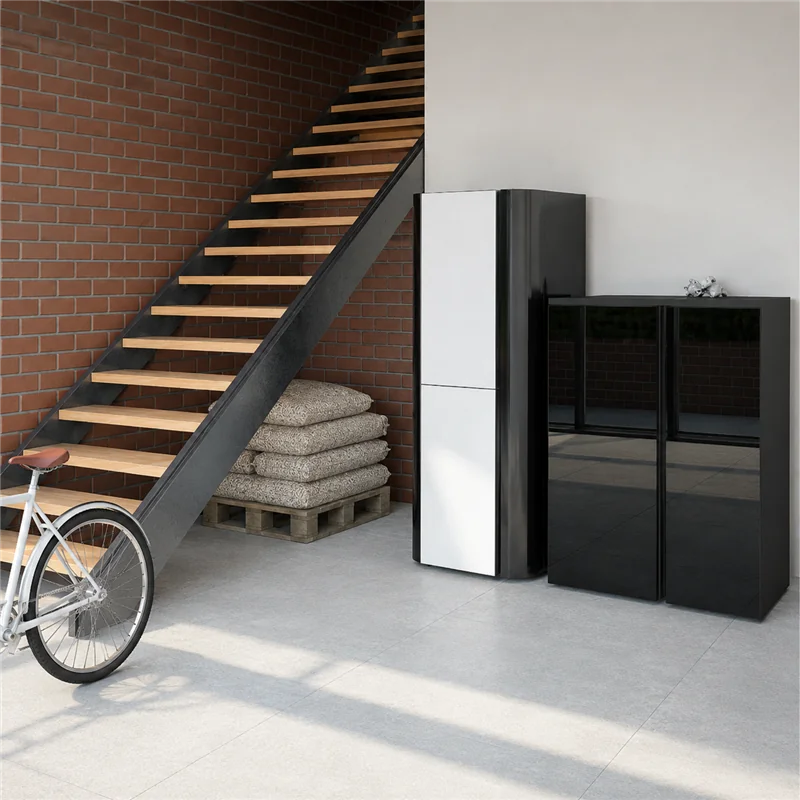 Moretti Design TECNIKA GLASS SHORT – Caldaia a pellet AQUA 34/30/26/22 kW con Smart Motherboard, All Clean e Wi‑Fi