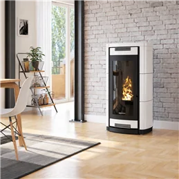 Moretti Design PRESTIGE – Termostufa a pellet AQUA 26/30/34 kW con Magic Glass e Silent Plus