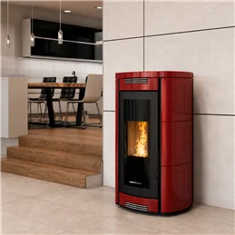 Moretti Design ALADINO AQUA – Stufa a pellet 14/19/22/24 kW con Magic Glass e Silent Plus