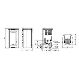 Moretti Design ALADINO AQUA – Stufa a pellet 14/19/22/24 kW con Magic Glass e Silent Plus