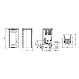 Moretti Design ALADINO AQUA – Stufa a pellet 14/19/22/24 kW con Magic Glass e Silent Plus
