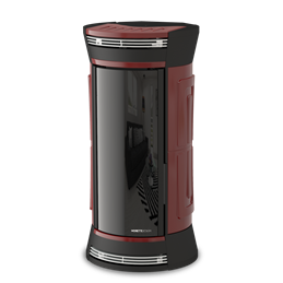 Moretti Design CLESSIDRA AQUA – Termostufa a pellet 14/19/22/24 kW con design iconico e Magic Glass