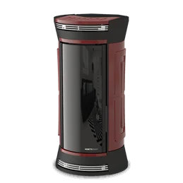 Moretti Design CLESSIDRA AQUA – Termostufa a pellet 14/19/22/24 kW con design iconico e Magic Glass