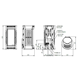 Moretti Design CLESSIDRA AQUA – 14–24 kW Hydro Pellet Stove with Iconic Italian Design