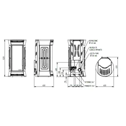 Moretti Design CLESSIDRA AQUA – Termostufa a pellet 14/19/22/24 kW con design iconico e Magic Glass