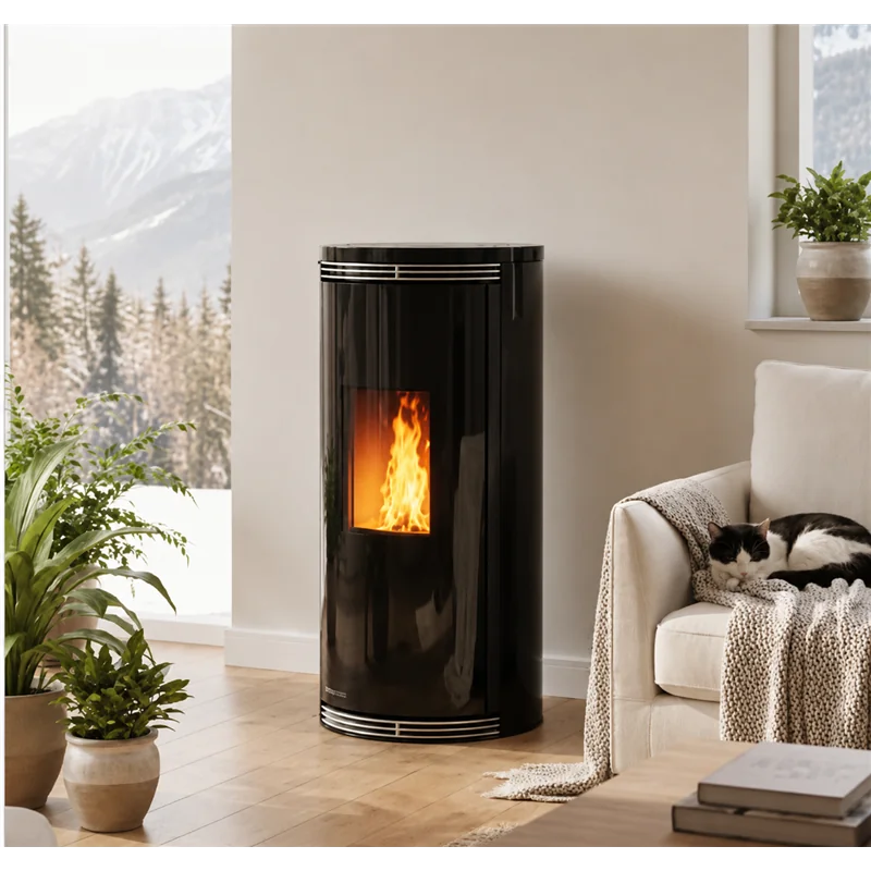 Moretti Design HARMONY AQUA – Termostufa a pellet 14/19/22/24 kW con Magic Glass e Silent Plus