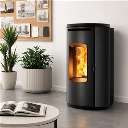 Caminetti Montegrappa CYRIA EP – Stufa a pellet CANALIZZATA 9,8 kW con Wi‑Fi + Bluetooth