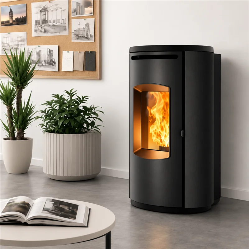 Caminetti Montegrappa CYRIA EP NEW26 – 4.6–9.8 kW Ducted Pellet Stove with Wi‑Fi + Bluetooth
