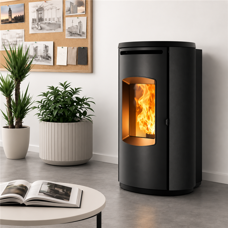 Caminetti Montegrappa CYRIA EP – Stufa a pellet CANALIZZATA 9,8 kW con Wi‑Fi + Bluetooth
