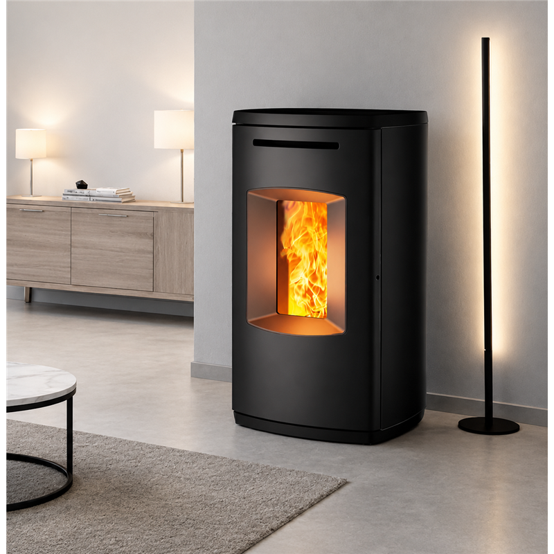 Caminetti Montegrappa NEXA EP NEW26 – Termostufa a pellet 7,9–15,9 kW con Wi‑Fi + Bluetooth