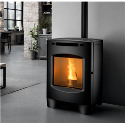 Caminetti Montegrappa MOLO EP – Stufa a pellet ermetica 8,5kW con ventilazione SMART e rivestimento in ghisa
