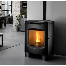 Caminetti Montegrappa MOLO EP – Stufa a pellet ermetica 8,5kW con ventilazione SMART e rivestimento in ghisa