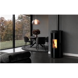 Pellet stove Caminetti Montegrappa CUMA GLASS EVO NIS10 smoke outlet higher than 9 Kw 5 stars