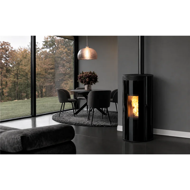 Pellet stove Caminetti Montegrappa CUMA GLASS EVO NIS10 smoke outlet higher than 9 Kw 5 stars