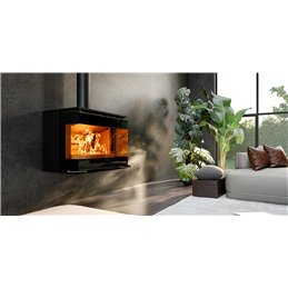 Thermorossi PANORAMA WALL 10.5 kW 5-star three-sided wood-burning insert