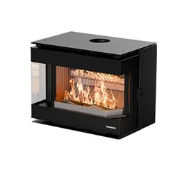 Stufa camino a legna trifacciale PANORAMA WALL Thermorossi 10,5 kW 5 stelle
