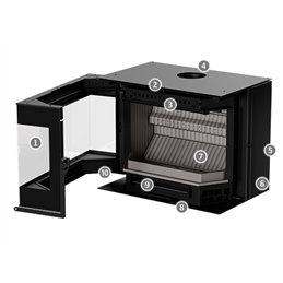 Thermorossi PANORAMA WALL 10.5 kW 5-star three-sided wood-burning insert