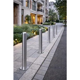 Paletto dissuasore inox AISI 304 Ø102 mm H800 mm su tasselli