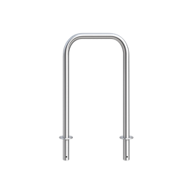 Stainless steel hoop bollard AISI 304 Ø48 mm H800 mm L480 mm ground‑set