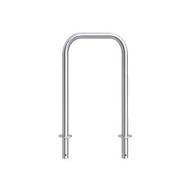 Stainless steel hoop bollard AISI 304 Ø48 mm H800 mm L480 mm ground‑set