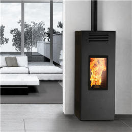 Pellet stove Caminetti Montegrappa NOIR EVO NIS10 smoke output above 9 Kw 5 stars