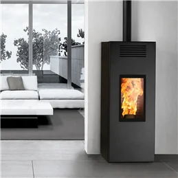 Pellet stove Caminetti Montegrappa NOIR EVO NIS10 smoke output above 9 Kw 5 stars