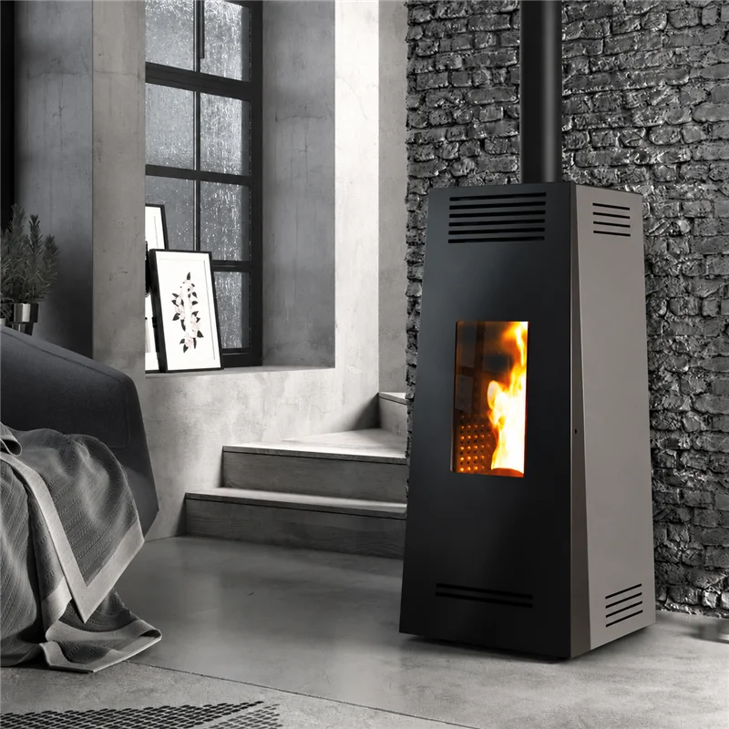 Stufa a pellet Caminetti Montegrappa TIMBRO NIS9 EVO WIFI uscita fumi superiore 9 Kw 5 stelle
