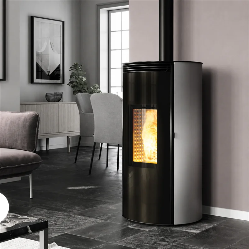 Stufa a pellet Caminetti Montegrappa CUMA EVO NIS9 EVO WIFI uscita fumi superiore 9 Kw 5 stelle