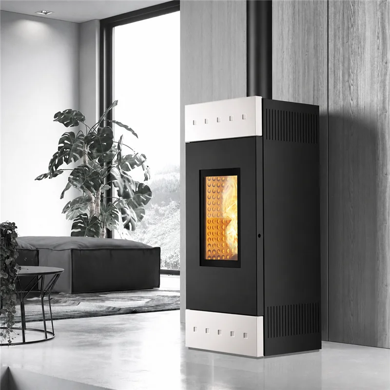 Stufa a pellet Caminetti Montegrappa TILE NIS9 EVO WIFI uscita fumi superiore 9 Kw 5 stelle