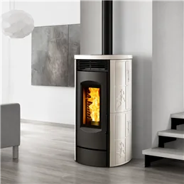 Stufa a pellet Caminetti Montegrappa ALPINA NIS9 EVO WIFI uscita fumi superiore 9 Kw 5 stelle