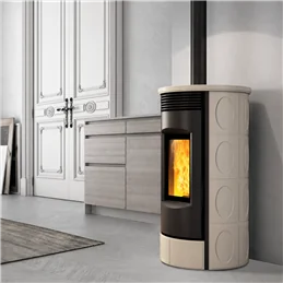 Stufa a pellet Caminetti Montegrappa EVOCA EVO NIS10 uscita fumi superiore 9 Kw 5 stelle