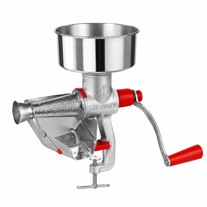 Tre Spade Manual Tomato Press No.3 – Tinned Cast Iron