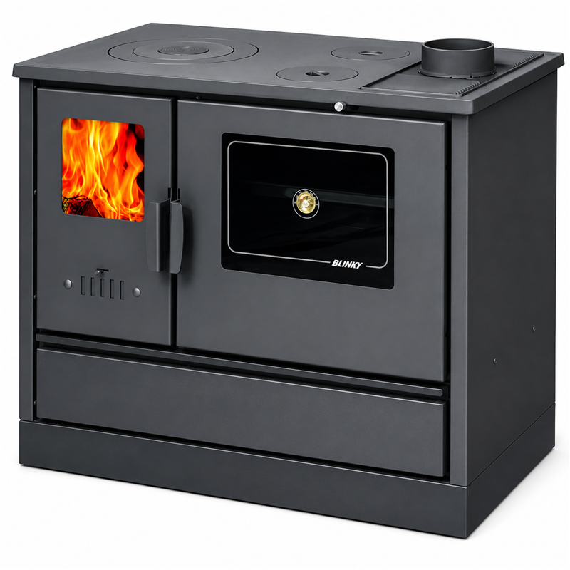 Blinky LINA Wood-Burning Cooker with Oven – 7.9 kW – Anthracite
