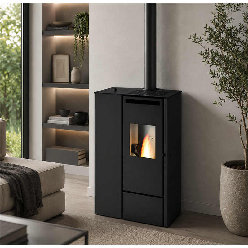 CLELIA Slim Pellet Stove – Punto Fuoco 11kW Ducted with Two Motors | 5 Stars