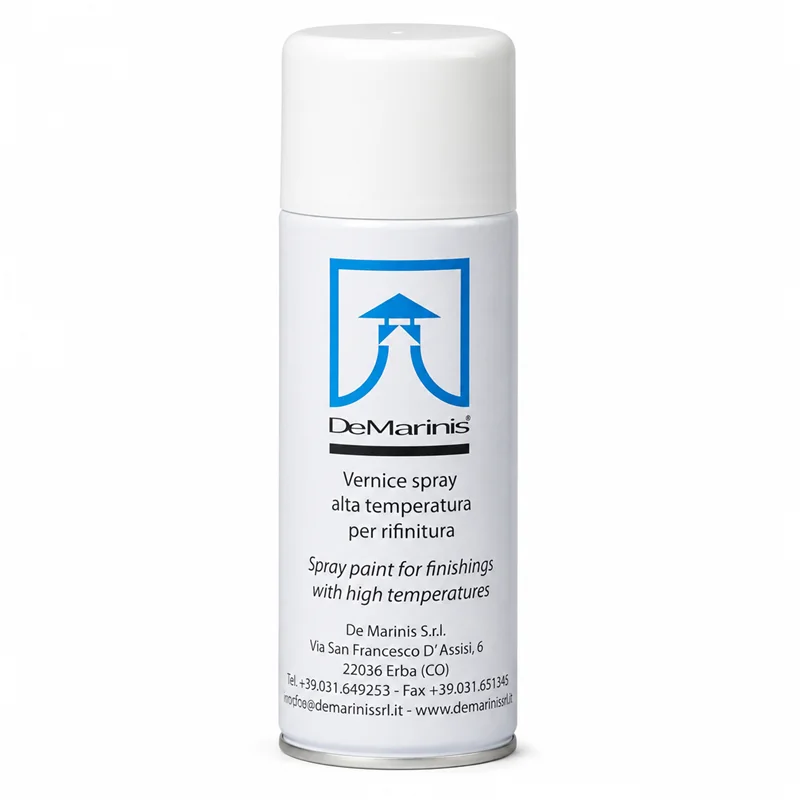 Vernice spray nero opaco alta temperatura De Marinis BN01H 400 ml per tubi stufa