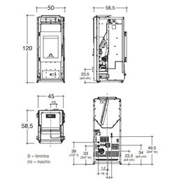 Thermo pellet stove Caminetti Montegrappa CUMA MW EVO