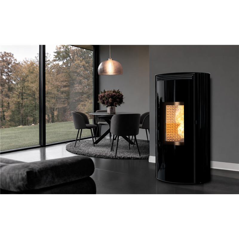 TermoStufa a pellet Caminetti Montegrappa CUMA GLASS MW26 WIFI EP 5 STELLE